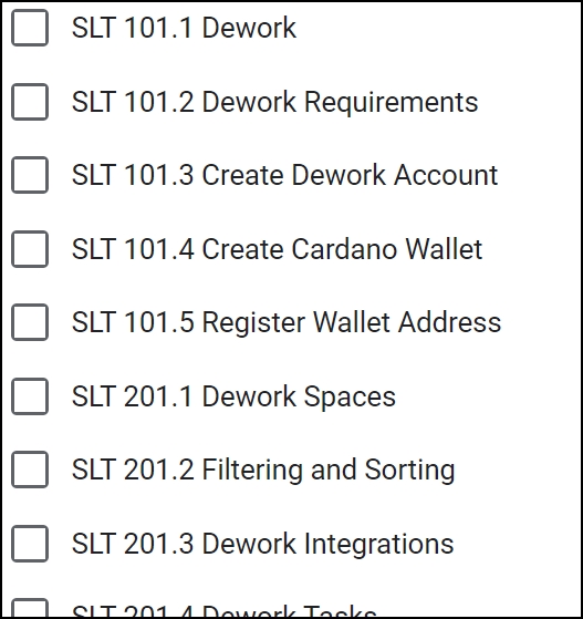 Feedback Form SLT List